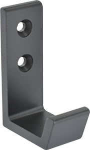 Patère crochet carré alu noir H70 P50 mm