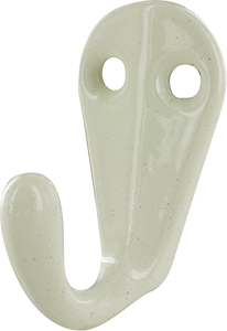 2 Crochets porte canne H40mm alu blanc