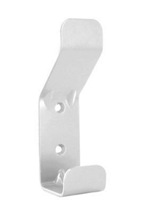 Patère 1 tête + crochet acier blanc