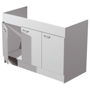 Meuble sous-évier 3 portes 1m20x0m60 en mélaminé blanc