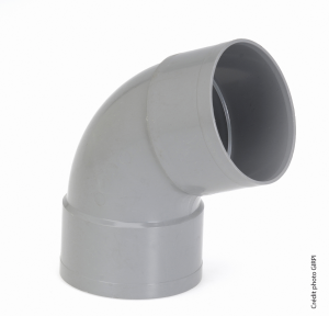 Coude PVC 67°30 eaux usées Ø125mm Femelle/Femelle