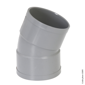Coude PVC 22°30 eaux usées Ø32mm Femelle/Femelle