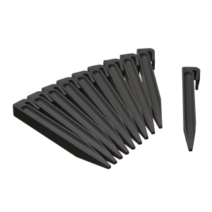 Ancres pour Bordure jardin PP Noir - 10 pces H19,5x1,9x1,8cm