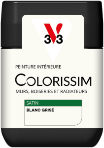 Peinture COLORISSIM Satin 0,075L Blanc Grisé Testeur