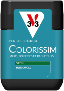 Peinture COLORISSIM Satin 0,075L Bleu Atoll Testeur