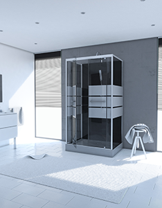 FIN DE SERIE Cabine douche STUDY 80x110 2 portes pivotantes - verre sécurit 4mm receveur acrylique gris - CAB114