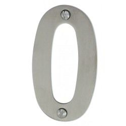Chiffre inox mat satiné H 75mm n° 0