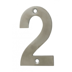Chiffre inox mat satiné H 75mm n° 2