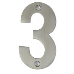 Chiffre inox mat satiné H 75mm n° 3