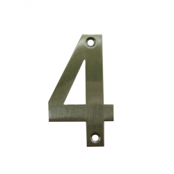 Chiffre inox mat satiné H 75mm n° 4
