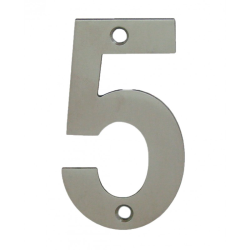 Chiffre inox mat satiné H 75mm n° 5