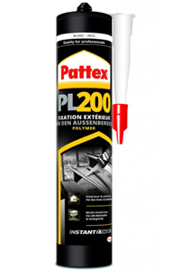 Colle polymère PATTEX PRO200 intérieur/extérieur Blanc 480g