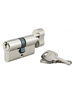 Cylindre STD nickelé 30x30mm à bouton - 3 clés