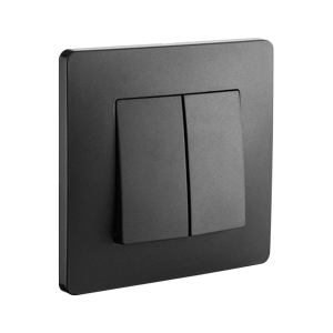 Double interrupteur va-et-vient CALY noir