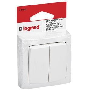 Double va-et-vient lumineux saillie blanc