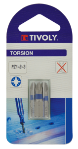 Embout POZIDRIV n°1-2-3 L.25mm - 3 pces