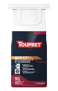 Enduit MUR EX rebouchage et réparation TOUPRET 5kg
