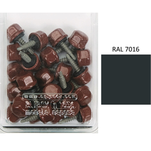 Kit 25 vis couture 4,8x20 + rondelles Anthracite RAL7016