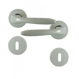 Ensemble rosace VARS alu blanc + 2 ros Serrure