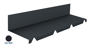 Bande de faitage contre mur Bleu 2.10m RAL 5008 developpé 400mm 2m utile