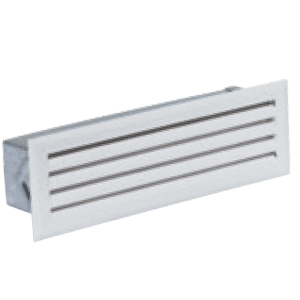 Grille décompression lamelles 195x60mm avec précadre - blanc