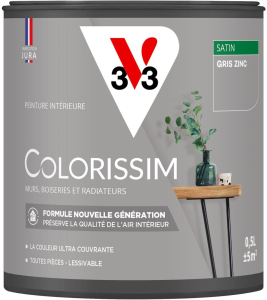 Peinture COLORISSIM Satin 0,5L Gris Zinc