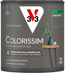 Peinture COLORISSIM Satin 0,5L Kaki Foncé