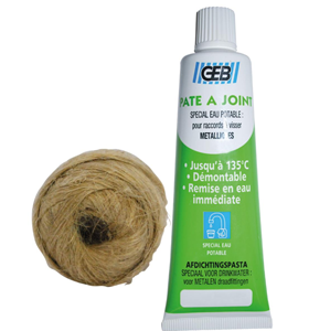 Kit d'étanchéité filasse + pâte à joint spécial eau potable GEB