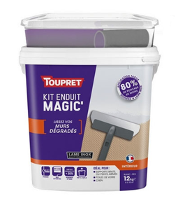 Kit enduit MAGIC' Murs dégradés TOUPRET pâte allégée- 12kg
