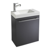 Pack lave-mains HAMAC 2 GRIS meuble monté + lave mains céramique avec robinet+bonde+siphon+kit fixation