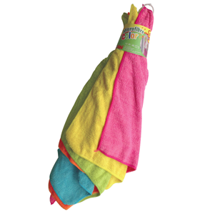 Lavettes Microfibre Color 40x36 cm 5 pces - FIN DE SERIE