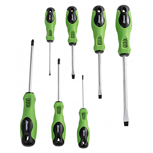 Lot de 7 tournevis bi-matière chrome vanadium