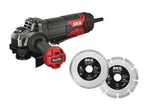 Meuleuse d'angle Ø125mm 850W SKIL poignée latérale VRS - AG1E9132AC - livrée en coffret avec 2 disques Diamant