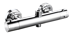 Mitigeur thermostatique universel LOONA Inverseur intégré - Finition chromée Corps laiton- Pour colonne de douche