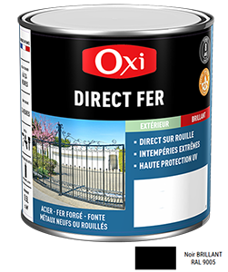 Peinture DIRECT FER LISSE Noir Brillant 0,5L