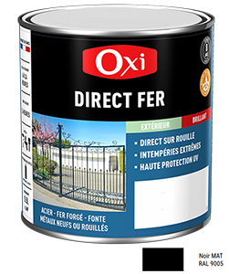 Peinture DIRECT FER LISSE Noir Mat 0,5L