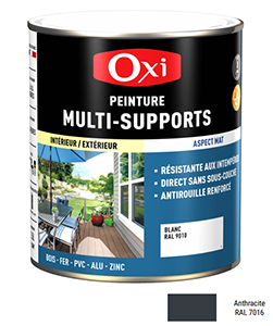 Peinture MULTI SUPPORTS TOP3+ MAT Gris anthracite 2,5L (RAL7016)