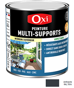 Peinture MULTI SUPPORTS TOP3+ Gris anthracite 0,5L (RAL7016)