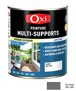 Peinture MULTI SUPPORTS TOP3+ Gris Foncé Mat 2,5L