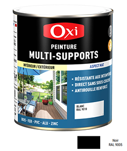 Peinture MULTI SUPPORTS TOP3+ Noir Mat 0,5L