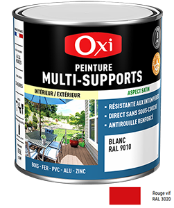 Peinture MULTI SUPPORTS TOP3+ Rouge Vif 0,5L
