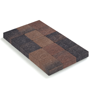 PAVES IN LINE 15x15x6cm Brun / Noir Palette de 520 pavés soit 11,81m² COECK