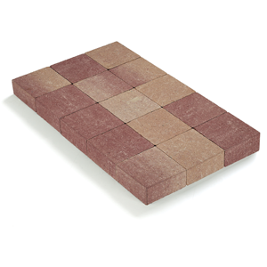 PAVES IN LINE 15x15x6cm Rose-Rouge P/520 pavés soit 11,81m² - COECK