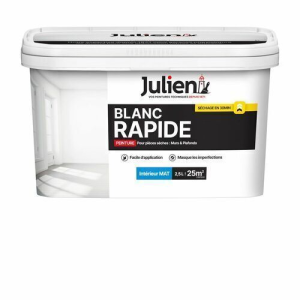Peinture murs et plafonds BLANC RAPIDE Mat base white 2,5L
