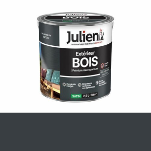 Peinture BOIS  microporeux gris anthracite 2,5L