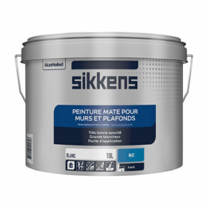 Peinture murs et plafonds Mat blanc 10L