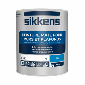 Peinture murs et plafonds Mat blanc 1L
