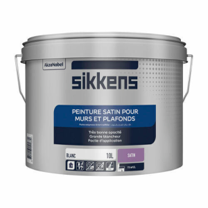 Peinture murs et plafonds Satin blanc 10L
