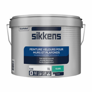 Peinture murs et plafonds Velours blanc 10L