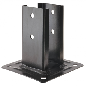 Pied de poteau noir 90x90 pour claustra + fixations, 1 cabochon, 4 capuchons